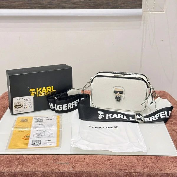 KARL LAGERFEL FULL WHITE WITH BLACK SLING